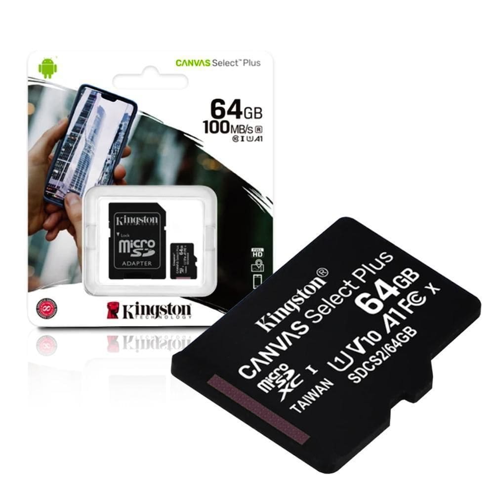 Micro Sd de 64Gb Kingston SDCS2/64GB Classe 10 Com Adaptador