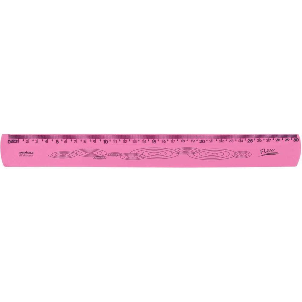 Régua Mole Neon Flexível 30Cm. Rosa