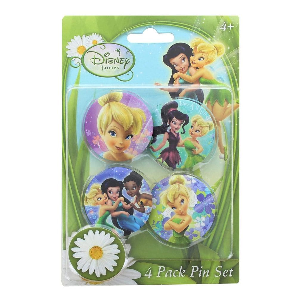 Conjunto de pinos de botão Disney Tinker Bell Novelty (pacote com 4)