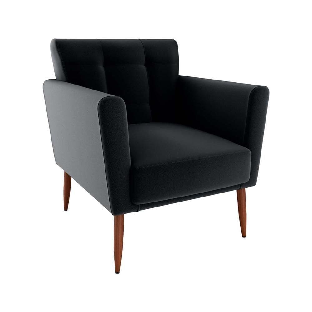 Poltrona Descanço Confortável Cancun Matrix Veludo Preto