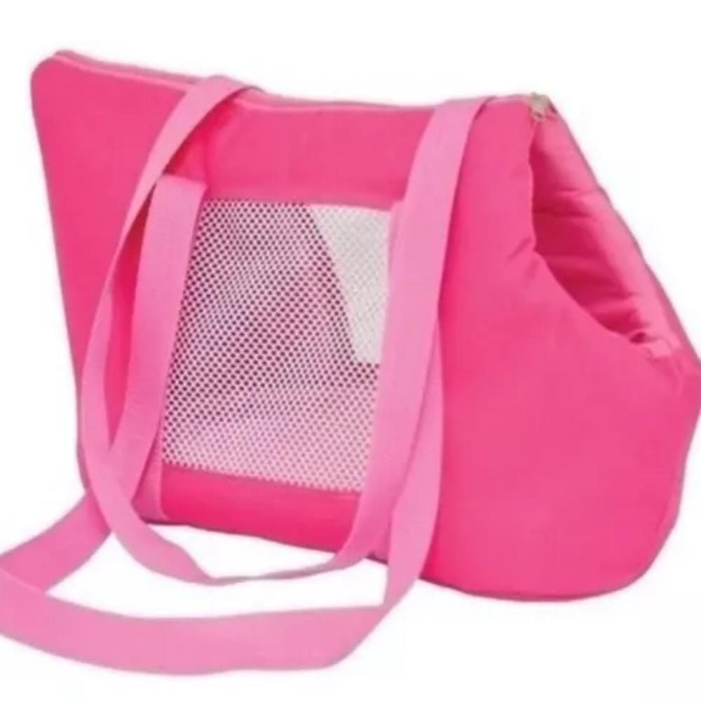 Bolsa Transporte Pet Mala Cachorro Gato Passeio Caixa Dobravel Carro Dog Bag Tiracolo Petshop Rosa