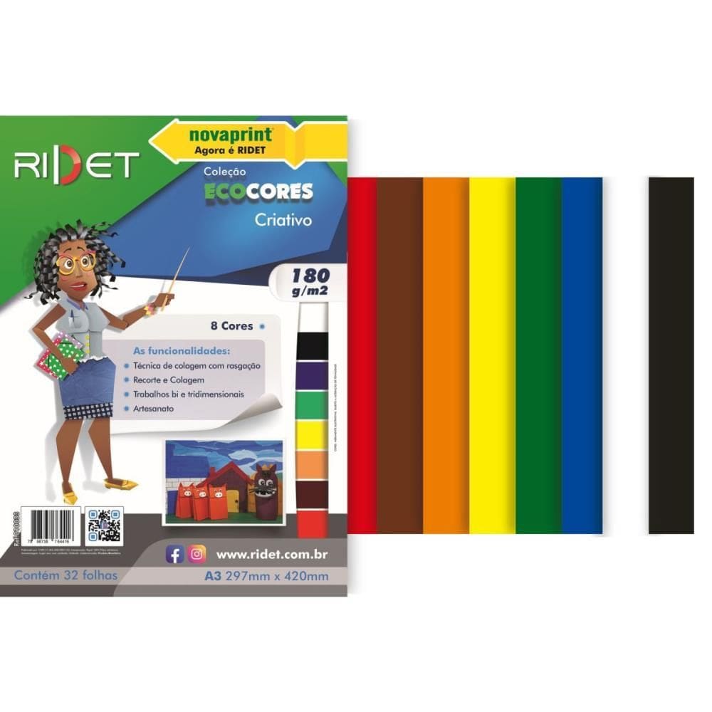 Bloco p/Educação Artística Criativo A3 8 Cores 180g. 32fls