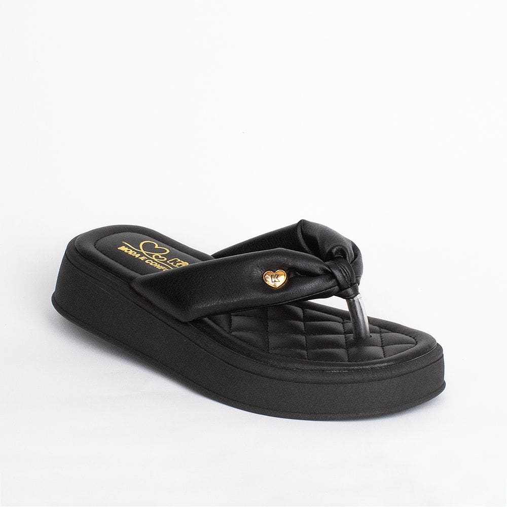 SANDALIA KIDY FLAT FORM PRETO Kidy