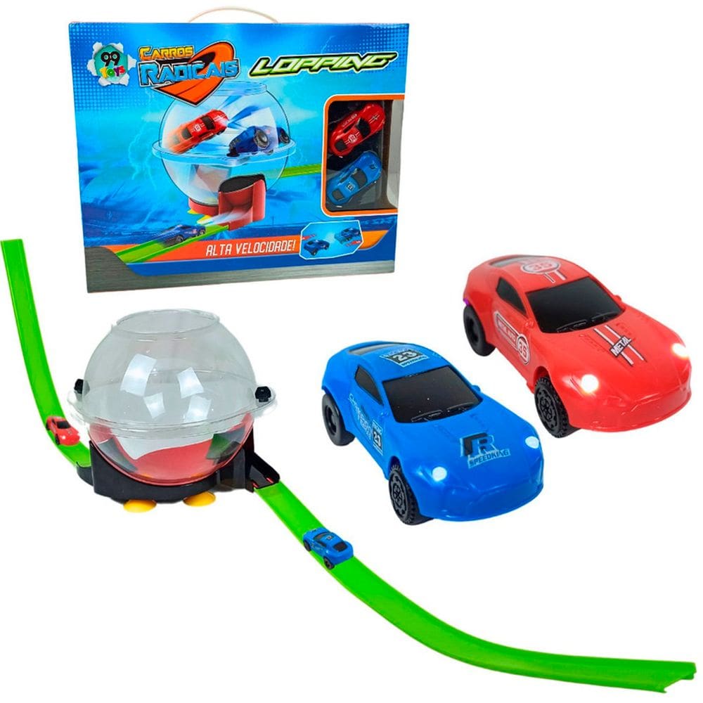 Pista De Corrida Globo Radical Com 2 Carrinhos De Brinquedo