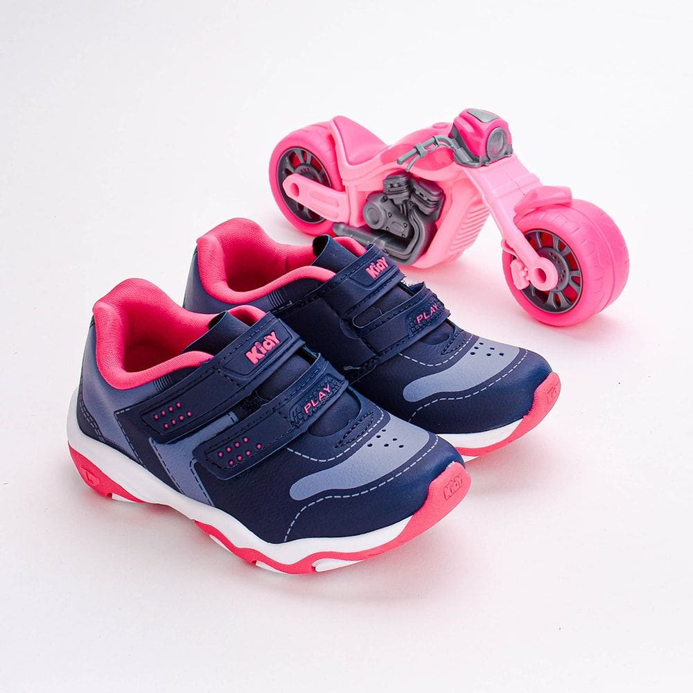 Tenis Kidy Play Respitec Marinho/Azul Pink