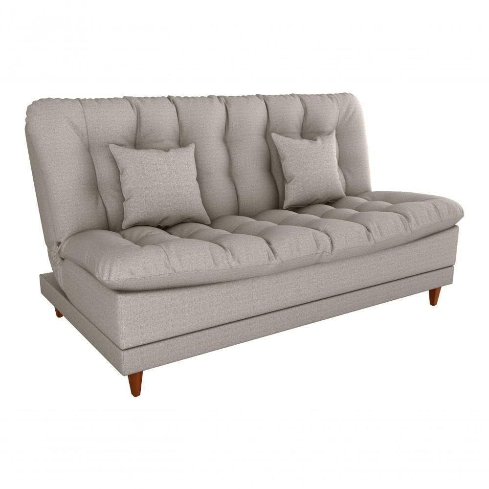 Sofá Cama 3 Lugares Casal Confortável 1,85 Larg Duda Matrix Linho Cinza