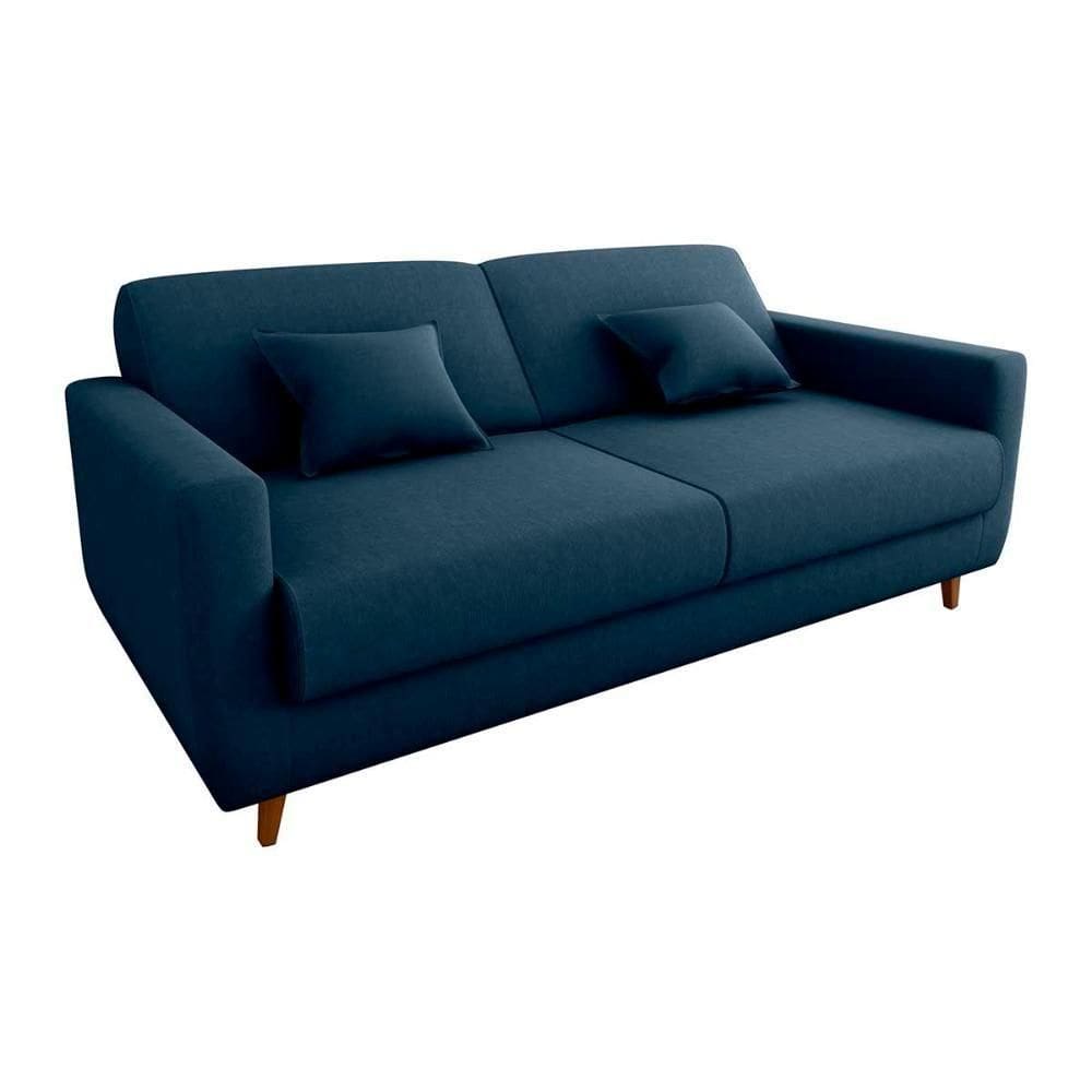Sofá Cama Premium 3 Lugares 1,90 Larg Emilia Matrix Suede Petróleo