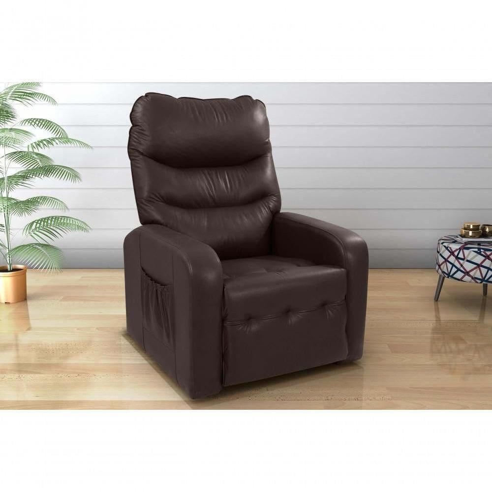 Poltrona Do Papai Reclinável Confortavél Punto Matrix Sintetico Marrom
