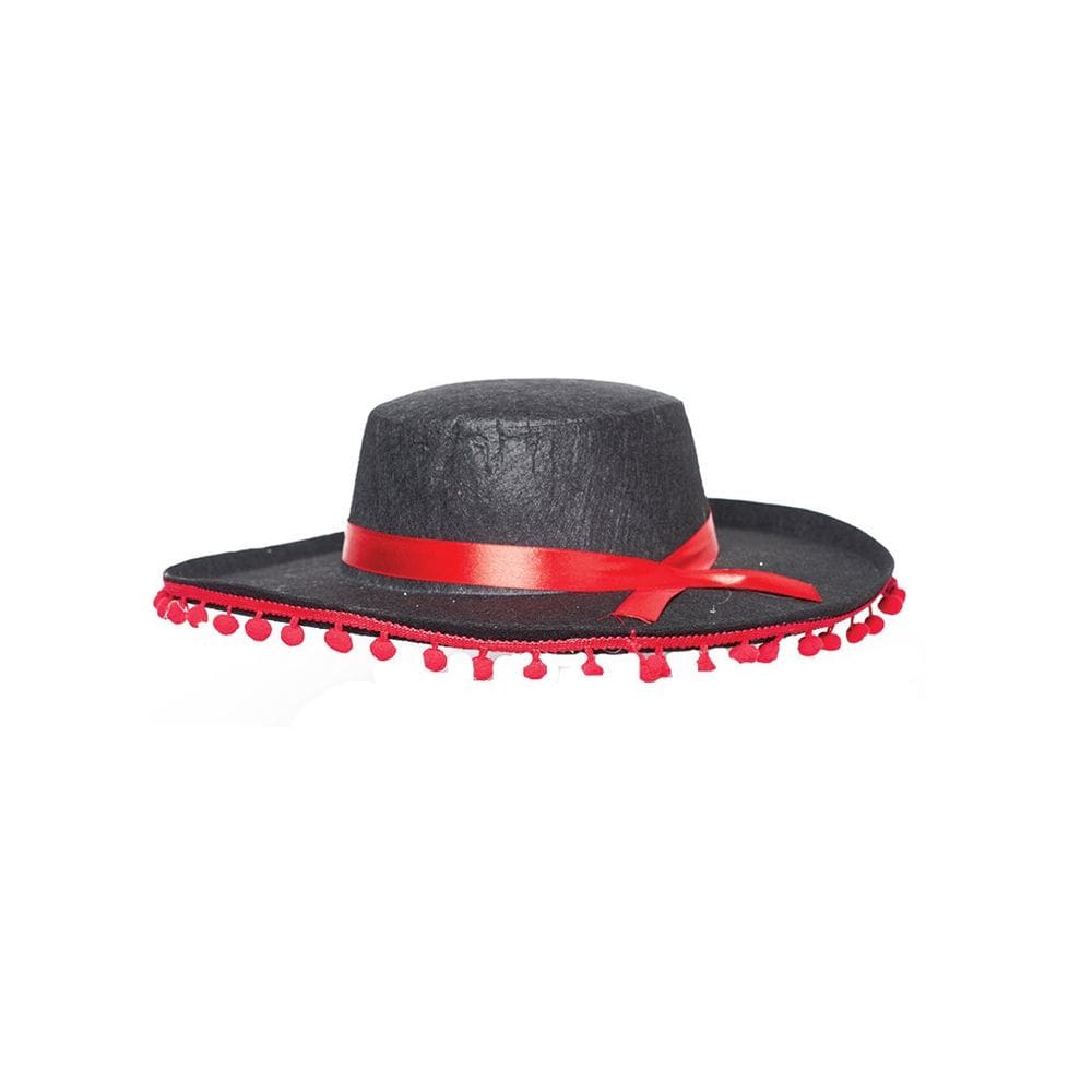 Chapéu de fantasia UNDERWRAPS espanhol preto/vermelho para adultos unissex