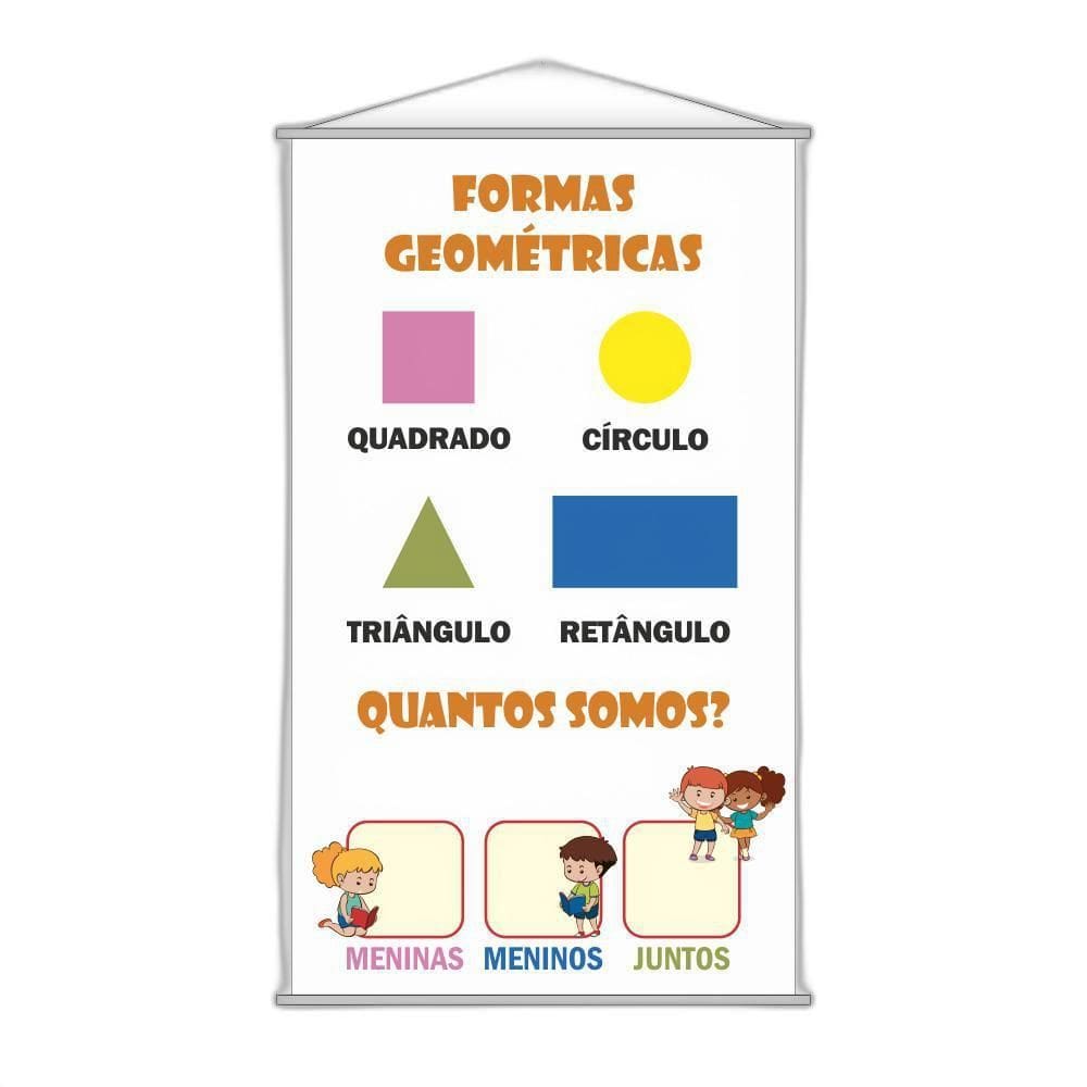 Banner Pedagógico Escolar - Formas Geométricas 120X65Cm