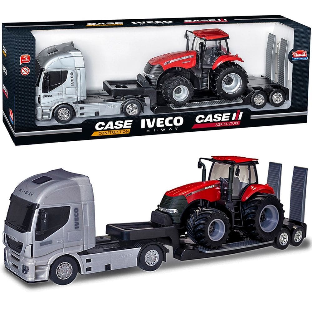 Brinquedo Colecionável Miniatura Caminhão Iveco Trator Case