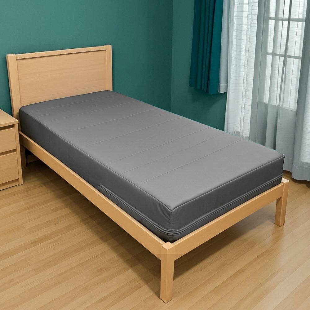 Capa Impermeável Para Colchão Casal Feita Em Napa Hospitalar 138x188x12cm - Cinza