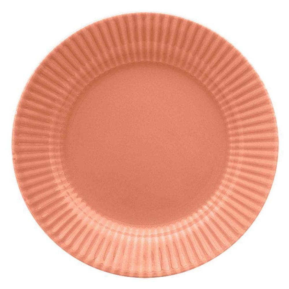 Jogo De 6 Pratos Rasos 24 Cm Canelé Salmão