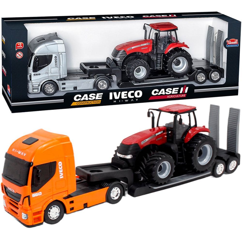 Brinquedo Colecionável Miniatura Caminhão Iveco Trator Case