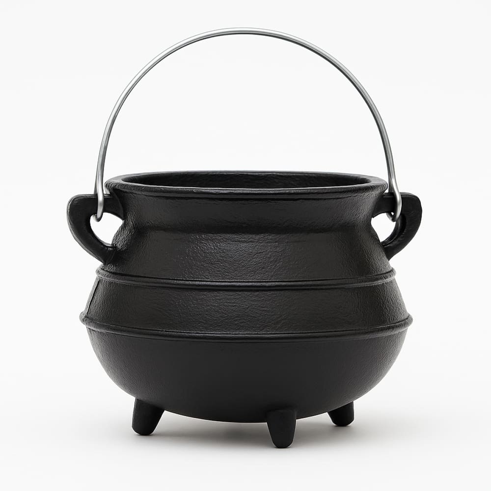 Caldeirão Preto em Alumínio Tripé Alça 400 ml