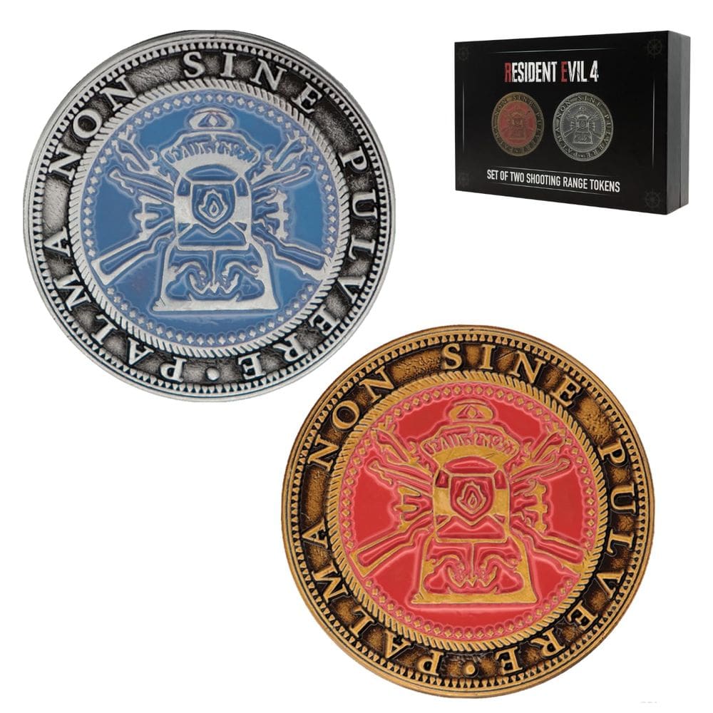 Conjunto de dois Resident Evil 4 Shooting Gallery Tokens Fanattik
