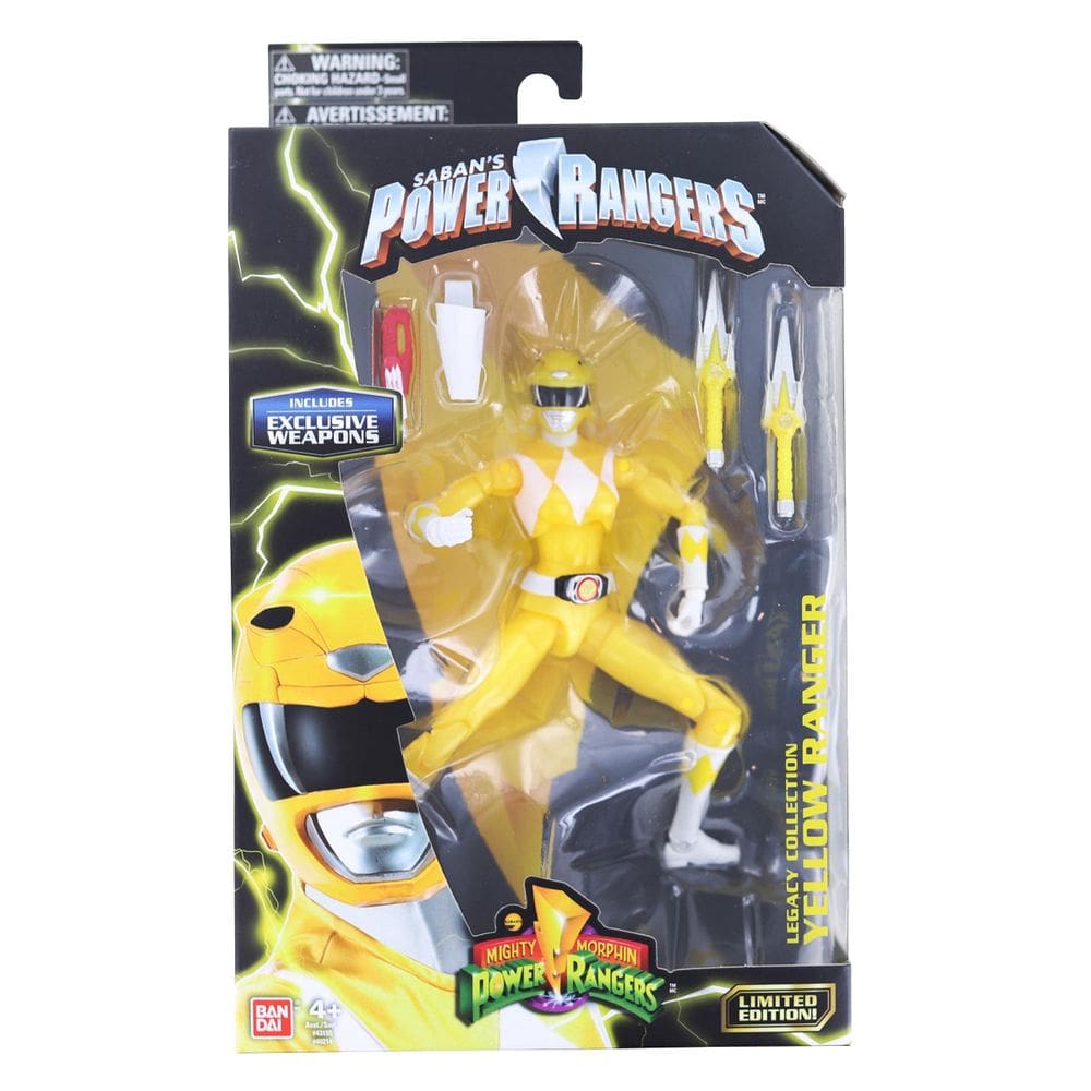 Boneco de ação Power Rangers Legacy Collection 16,5 cm amarelo