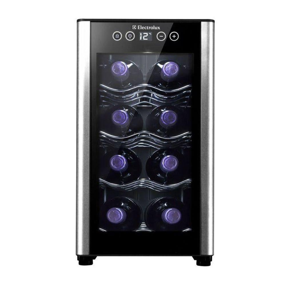 Adega Electrolux 8 Garrafas 1 Porta Preta Acabamento Em Alumínio (acb08) - Bivolt Bivolt