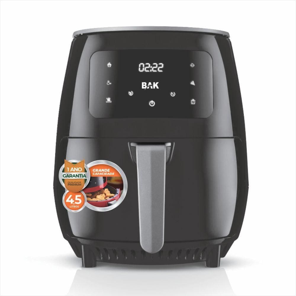 Fritadeira Air Fryer Turbo Touch BAK 4,5 Litros 1000W Preto 110V