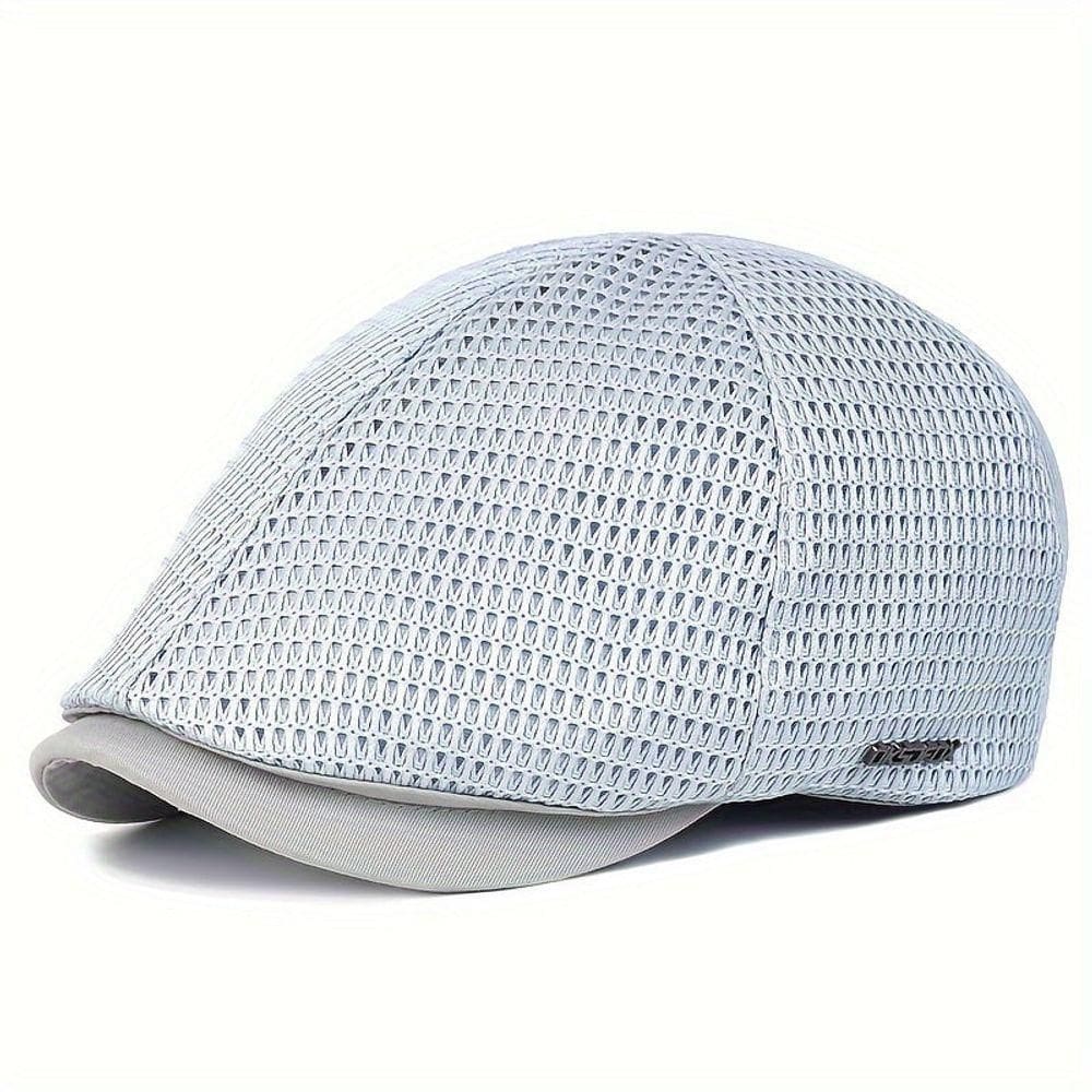 Boné Britanico De Malha Respirável Estilo Casual Fashion Unissex Ajustavel Cinza Claro