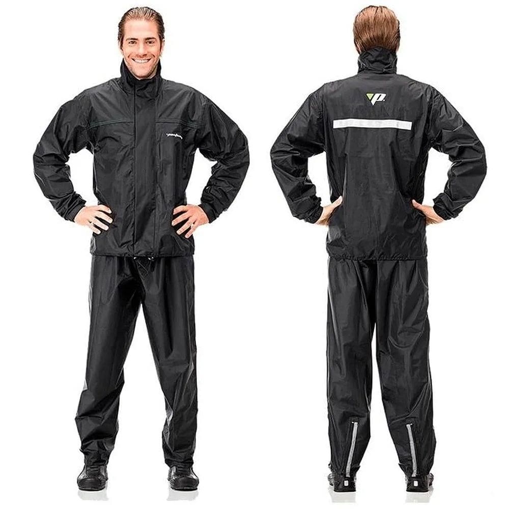 Conjunto Roupa Capa De Chuva Moto Motoqueiro Motociclista Pantaneiro Nylon Com Gola Preto Proteção Melhor Preço Tam 2G