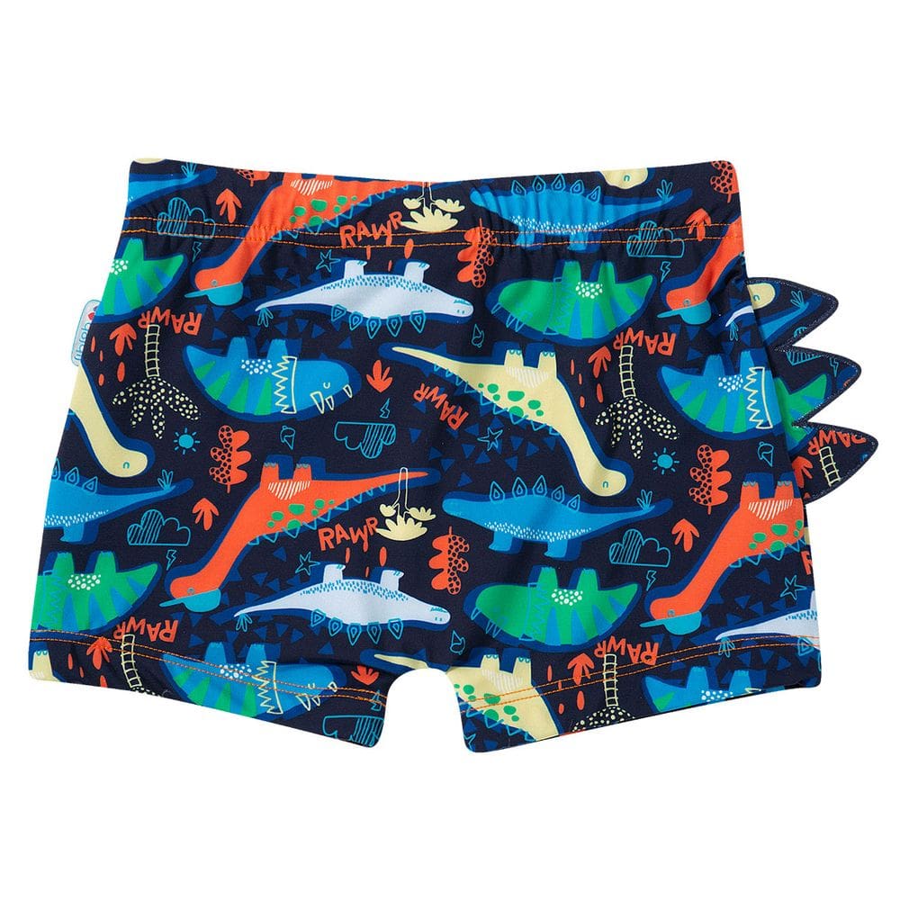 Sunga Boxer Infantil Proteção UV 50+ DInossauros Marinho Tip Top