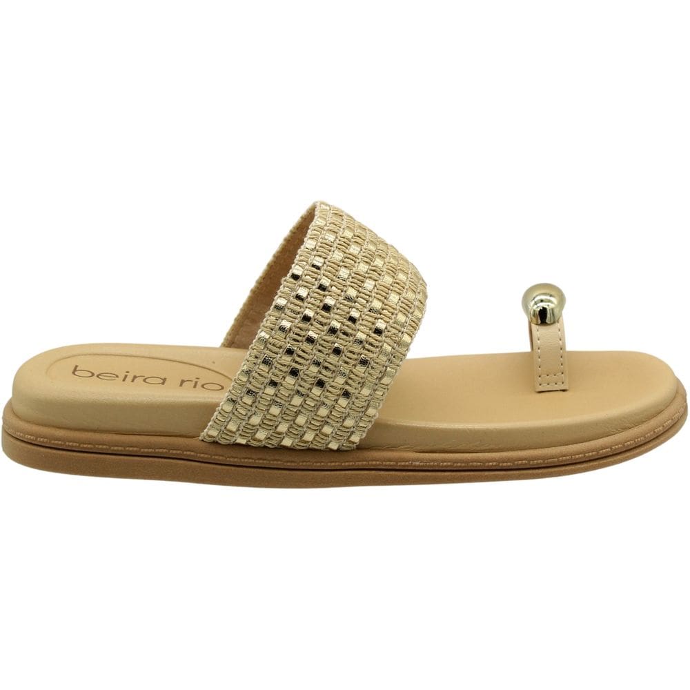 Tamanco Papete Beira Rio Tira Tramada Decorada Feminino