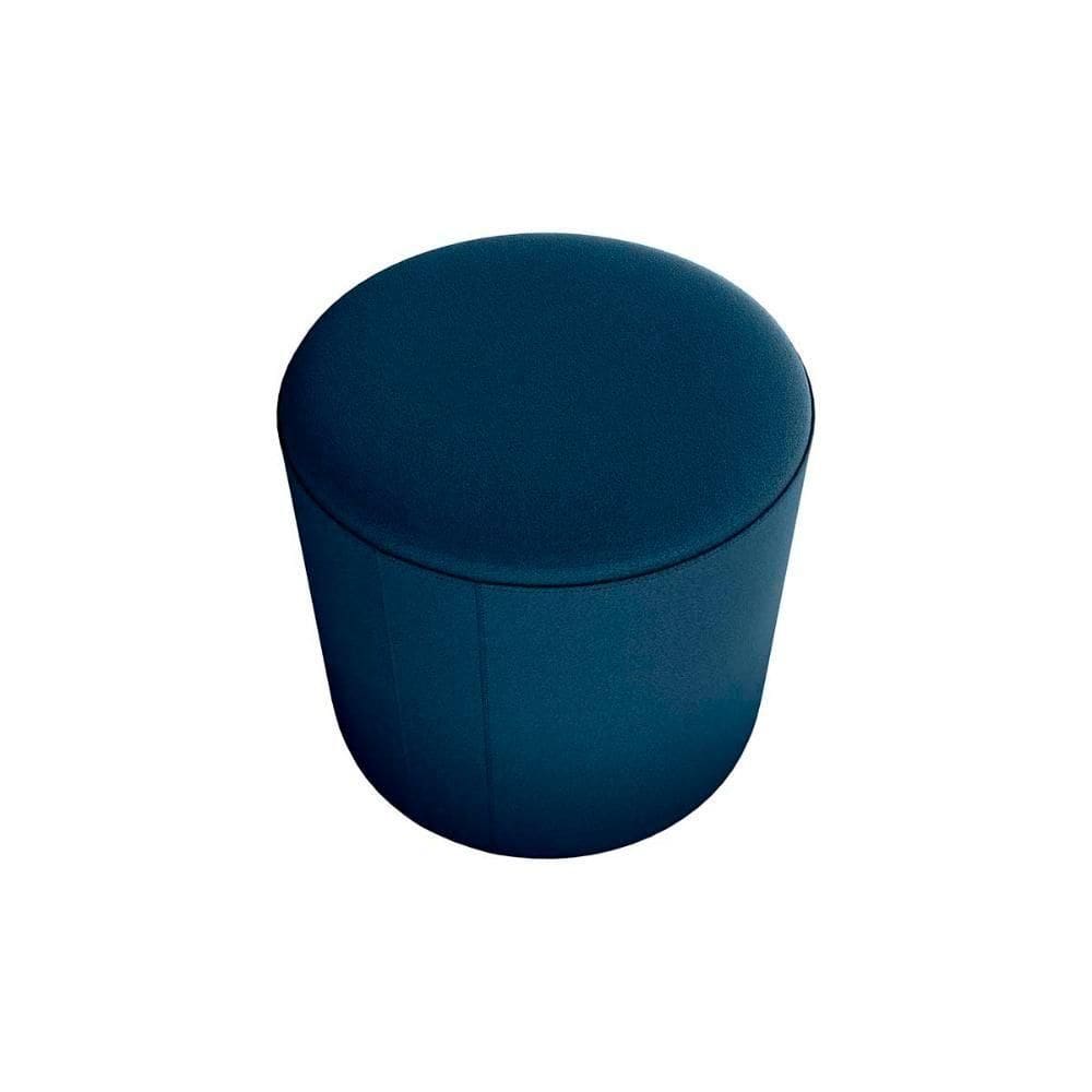 Puff Banqueta Redondo Luxo Copenhage Matrix Veludo Azul