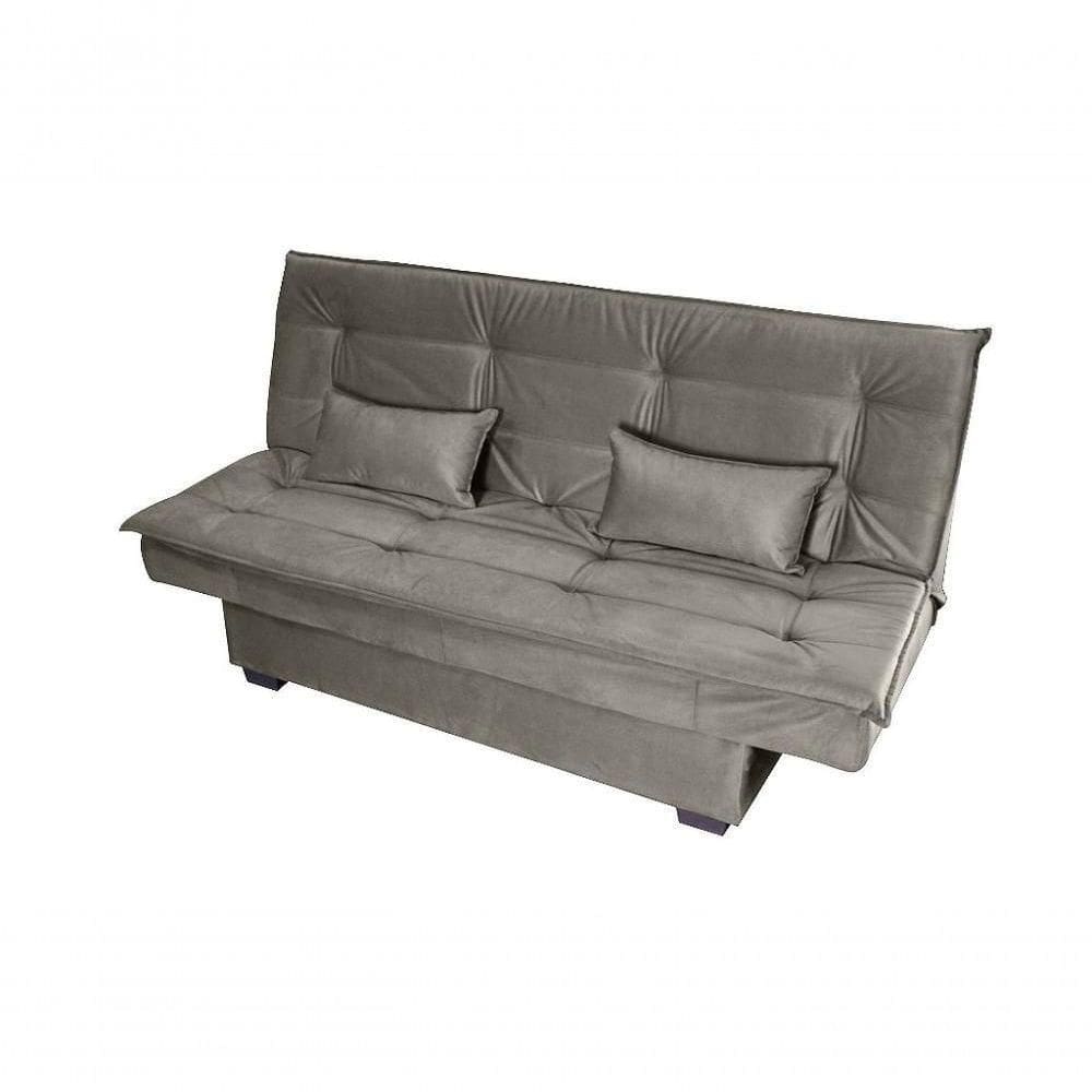 Sofá Cama 3 Lugares Casal Premium Reclinavel 1,80 Larg Esmeralda Matrix Suede Capuccino