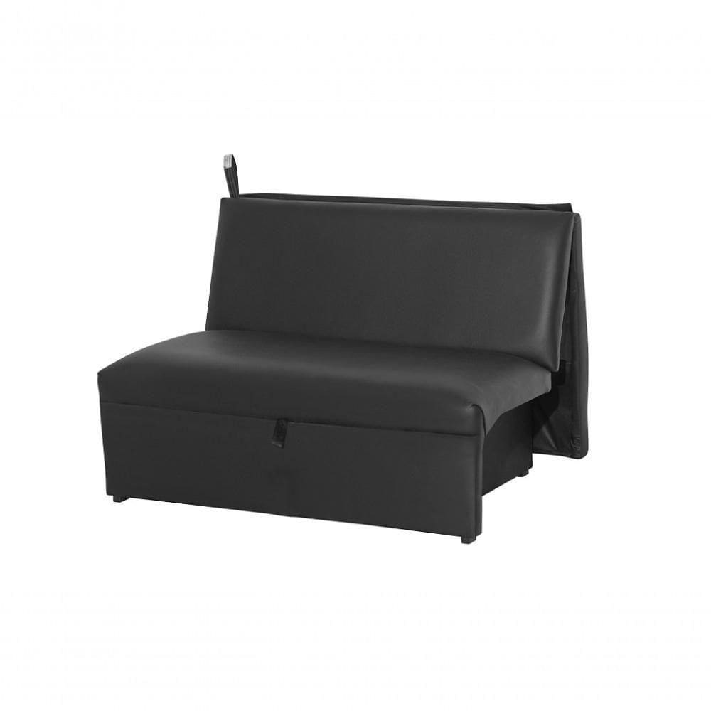 Sofá Cama 2 Lugares Compacro Sem Braço 115 Larg Malu Matrix Sintetico Preto
