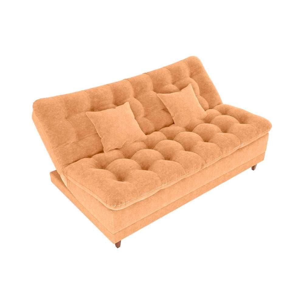 Sofá Cama 3 Lugares Casal Confortável 1,85 Larg Duda Matrix Boucle Mostarda