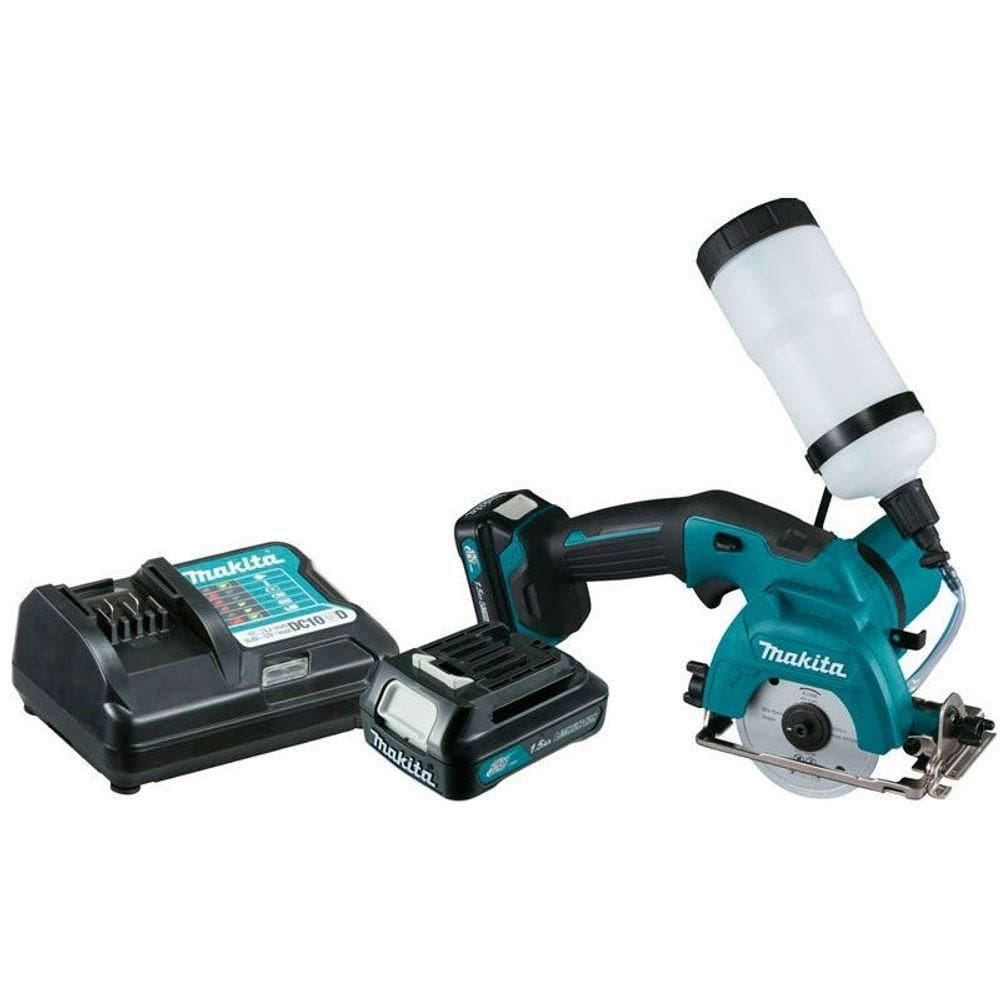 Cortadora De Vidro Sem Fio 12v 1600rpm Com 2 Baterias Carregador Disco E Maleta Cc301dwye Makita