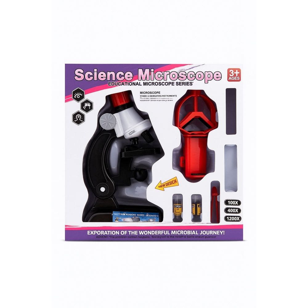 Microscópio Infantil Educativo com Acessórios – Ampliação até 1200x