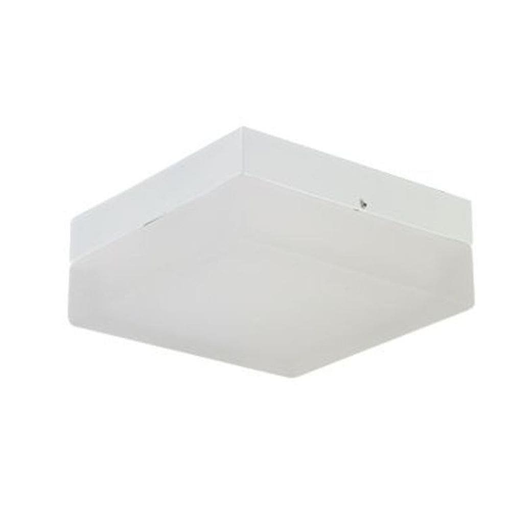 Plafon Ice Quadrado Branco Para Led 19 Cm