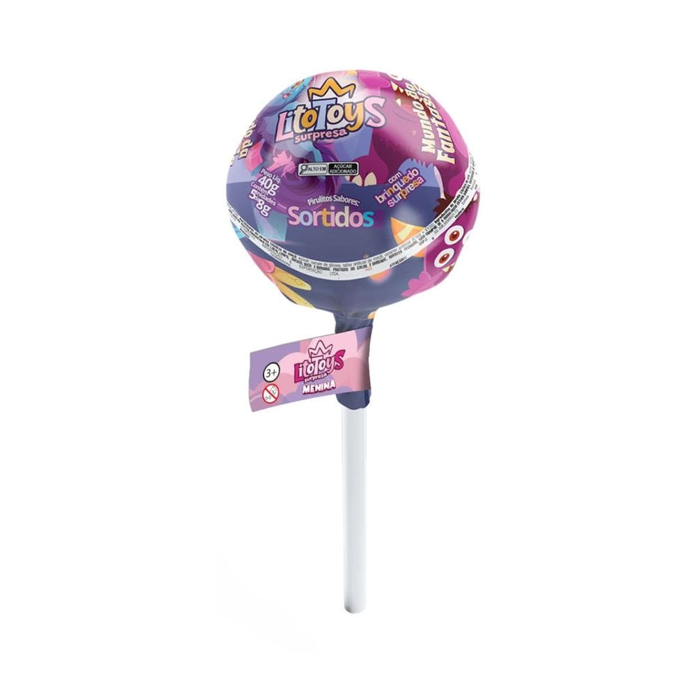 LITOTOYS SURPRESA FANTASIA 40G PIRULITO GIGANTE - Display c/ 6 Uni