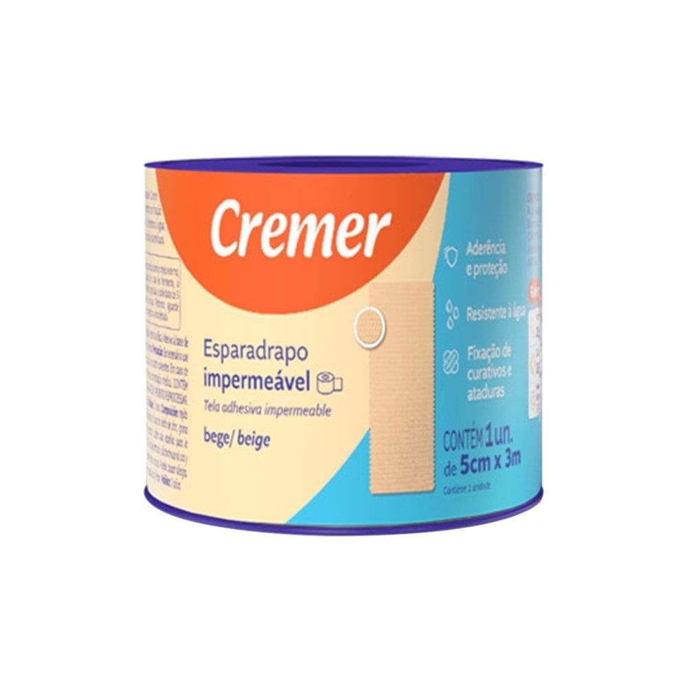 Esparadrapo Cremer Bege 5cmx3m - Embalagem com 12 Unidades