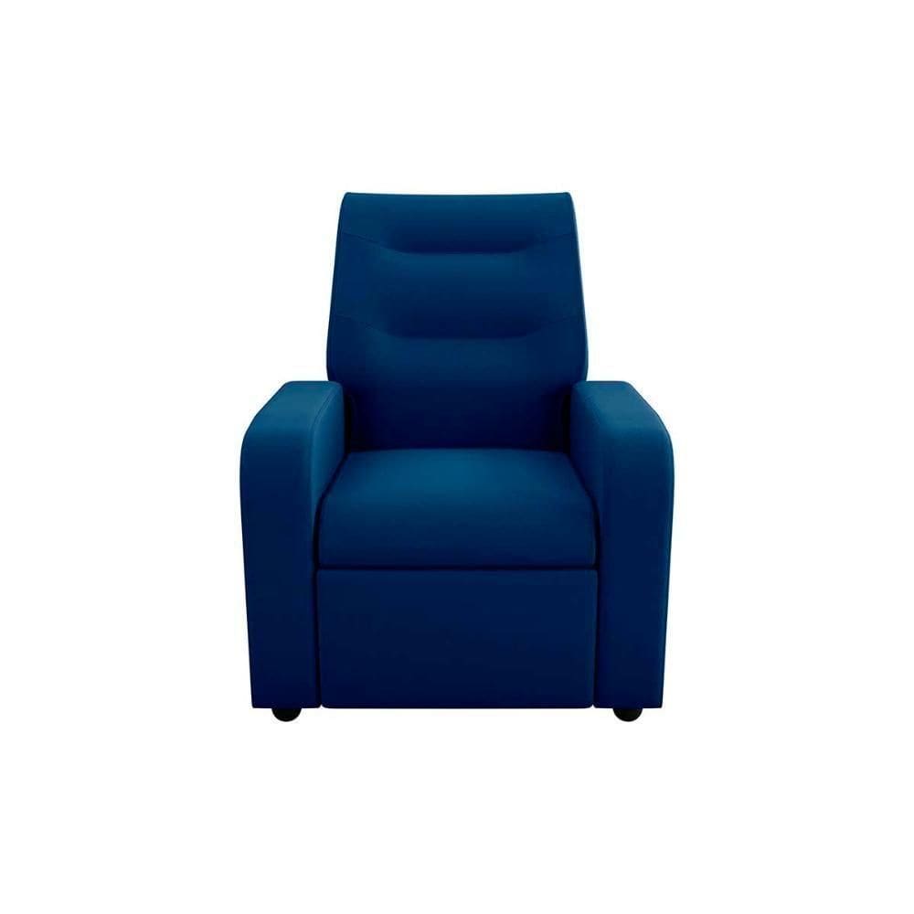 Poltrona Do Papai Reclinável Classic Matrix Suede Azul