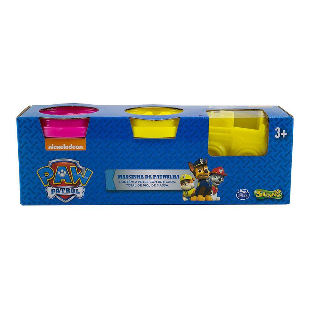 Ki-Massa Patrulha Canina - 2 Potes - Rosa E Amarelo - Carr Amarelo