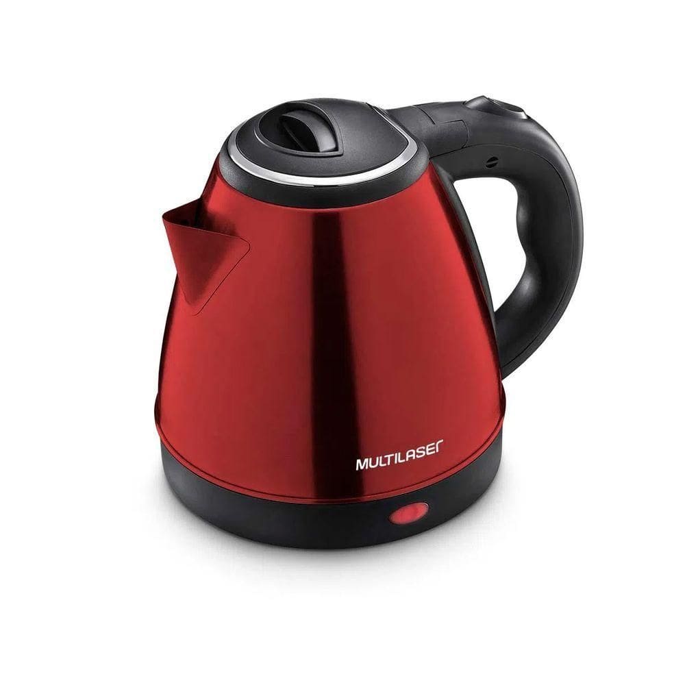 Chaleira Elétrica Inox 1,8l Multilaser 110V 1150W Vermelha- Be017
