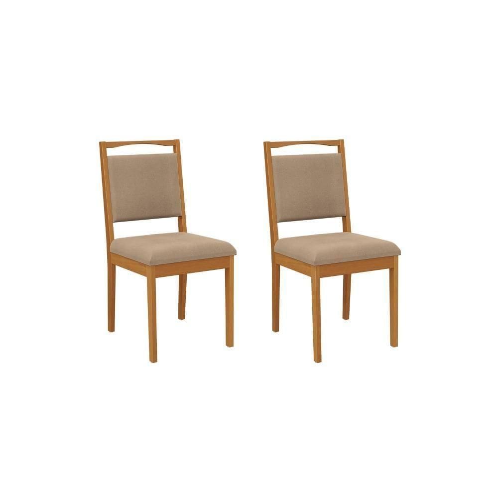 Par De Cadeiras Em Madeira Maciça Kappesberg Lina Cappuccino
