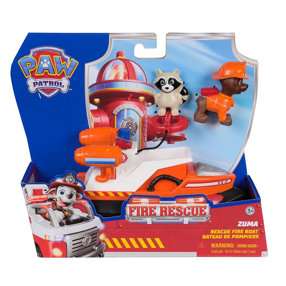 Patrulha Canina - Barco + Boneco Zuma (Fire Rescue)