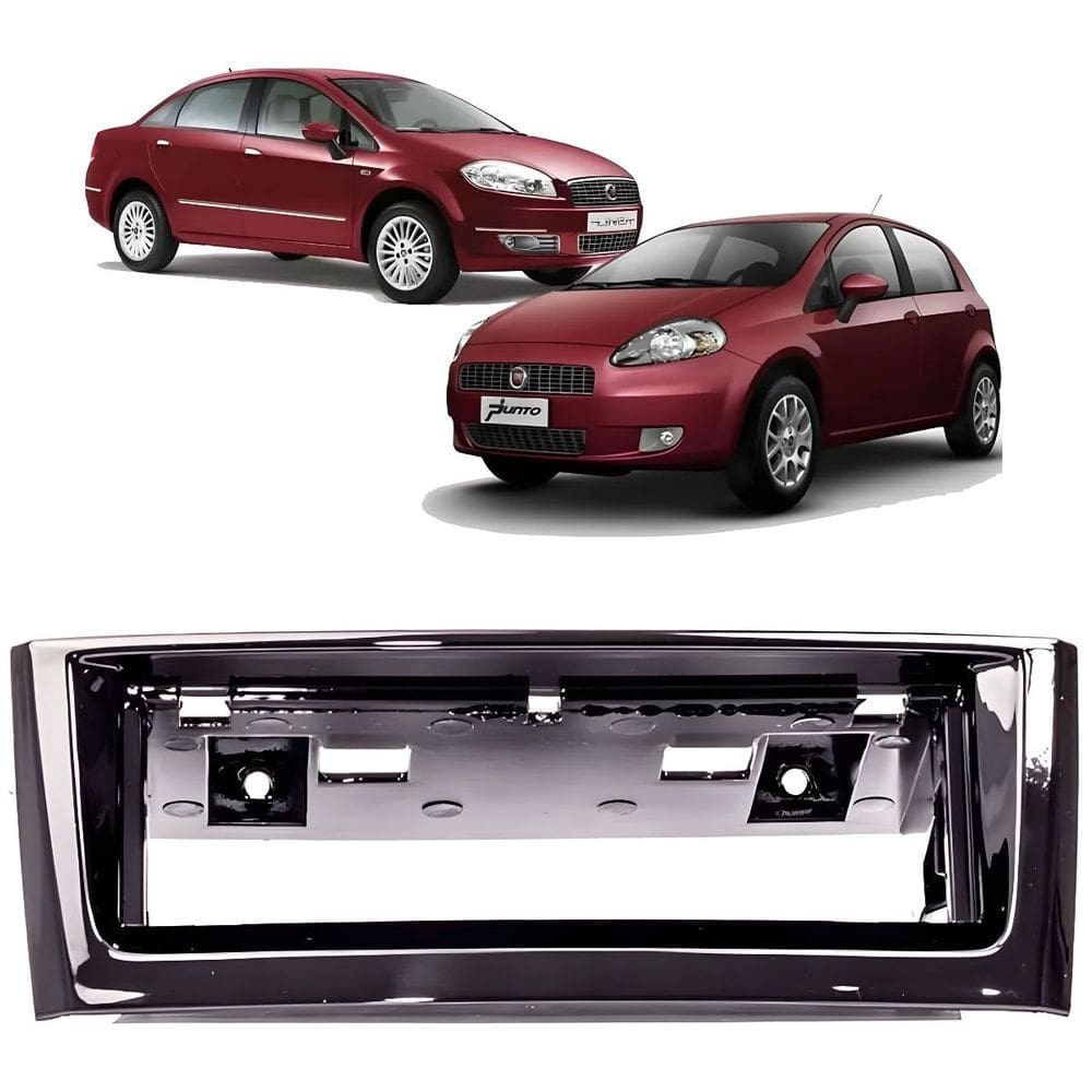 Moldura Painel 1 Din Som Rádio Linea 2008 à 2012 Black Piano