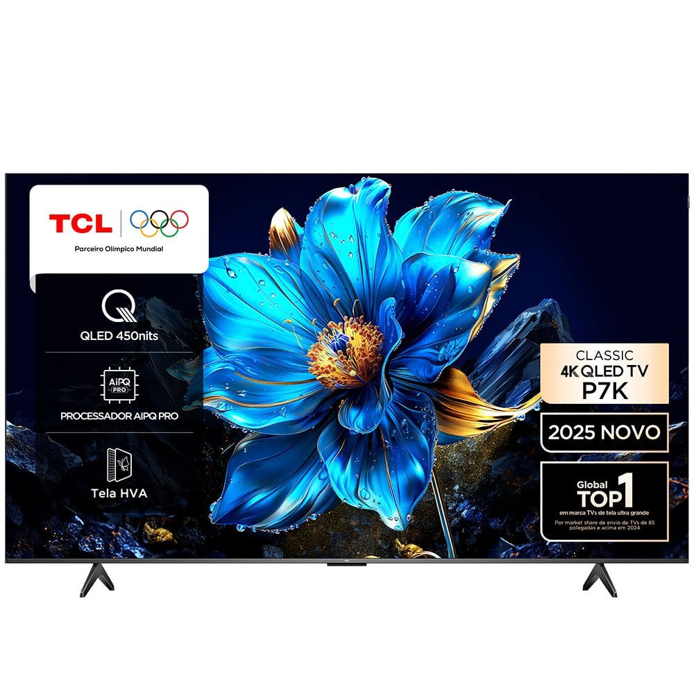 Smart TV TCL 85” QLED HVA 4K Android WiFi Bluetooth 3 HDMI Google TV 120 Hz VRR HDR10+ 85P7K