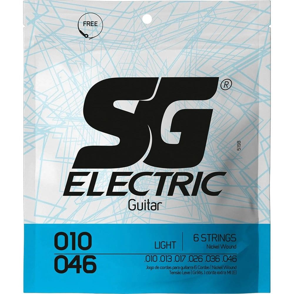 Encordoamento Cordas Guitarra Sg Nickel Wound Híbrido 0.10