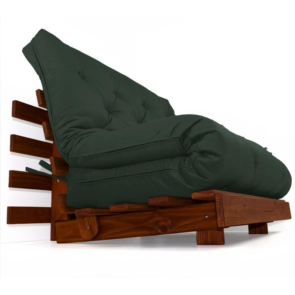 Sofá Cama Casal Futon Tokio D33 Madeira Maciça Cor Imbuia