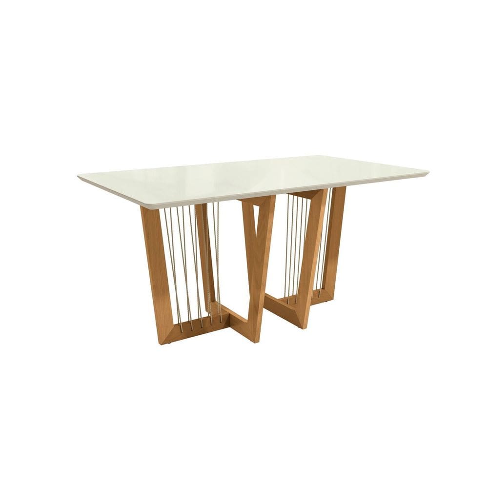 Mesa Clara para Sala de Jantar Premium Off White