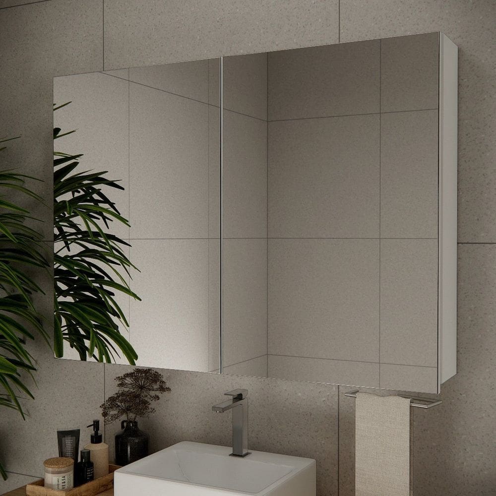 Espelheira de Banheiro 110cm Esp4034 Marrom Branco