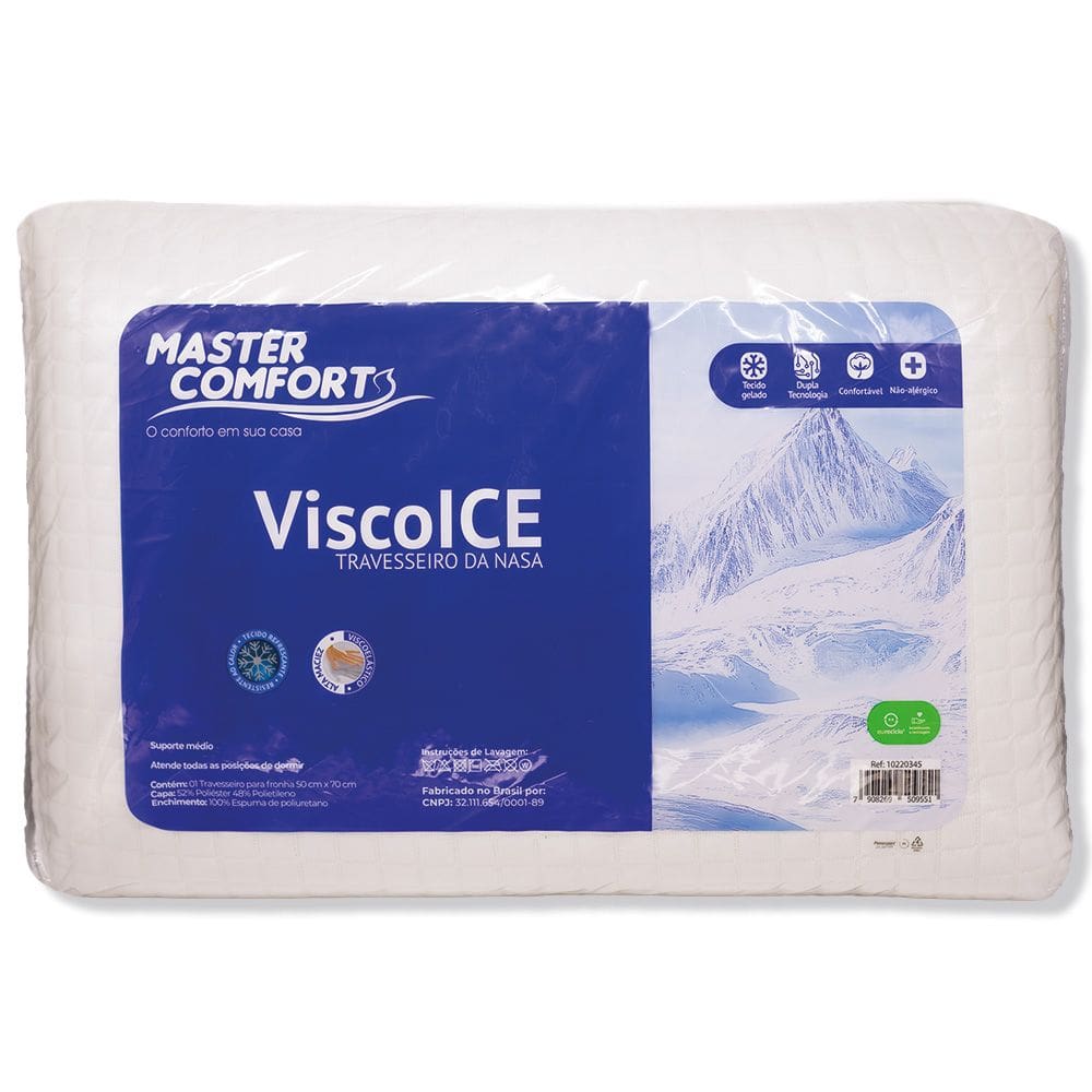 Travesseiro ViscoNASA Apollo PE 60x40x13cm Master Comfort