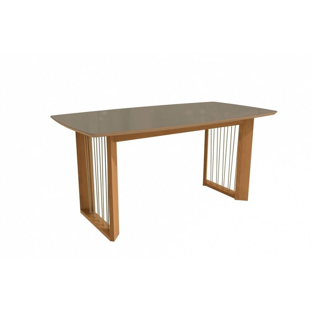 Mesa Eva para Sala de Jantar Premium Freijo/Bronze