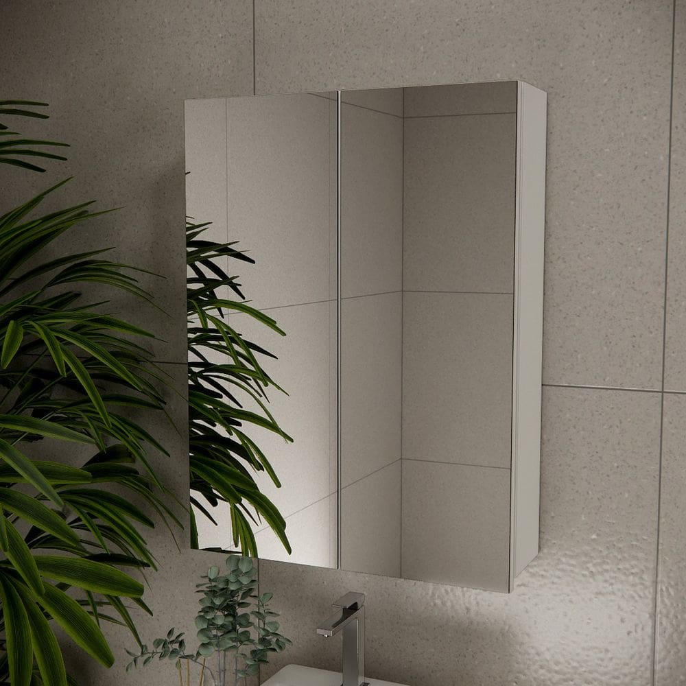 Espelheira de Banheiro 60cm Esp4007 Marrom Branco